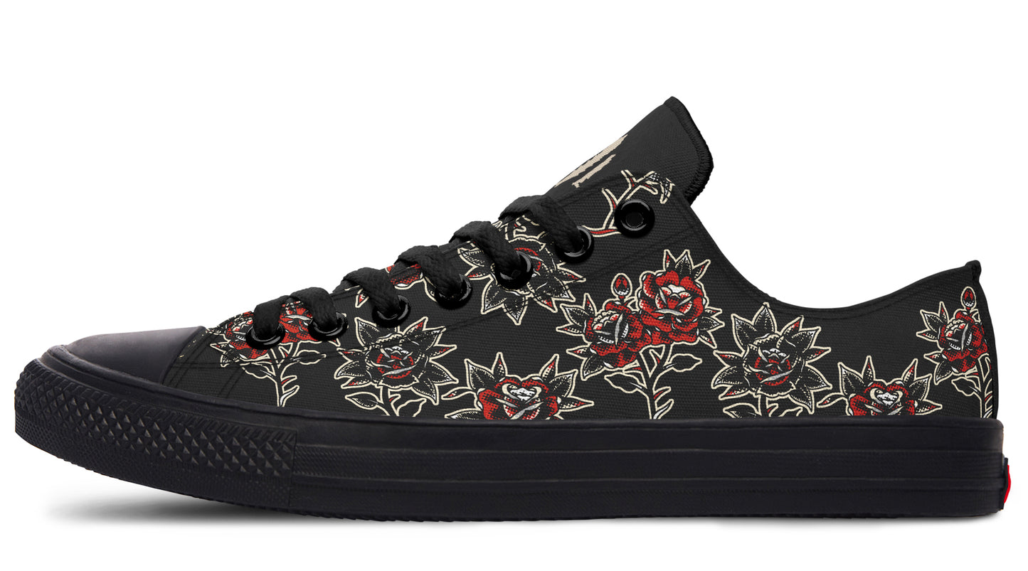 Pattern Rose Low Tops