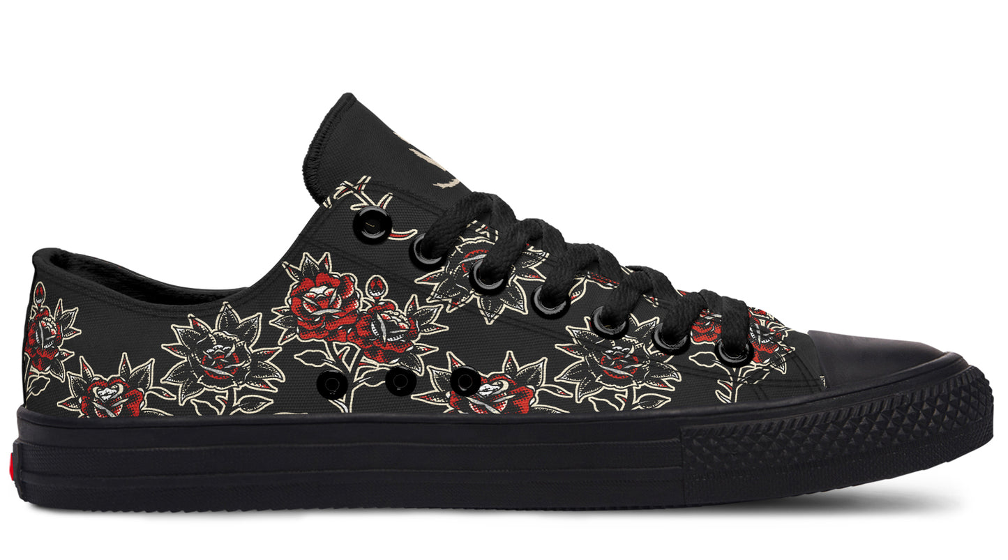 Pattern Rose Low Tops