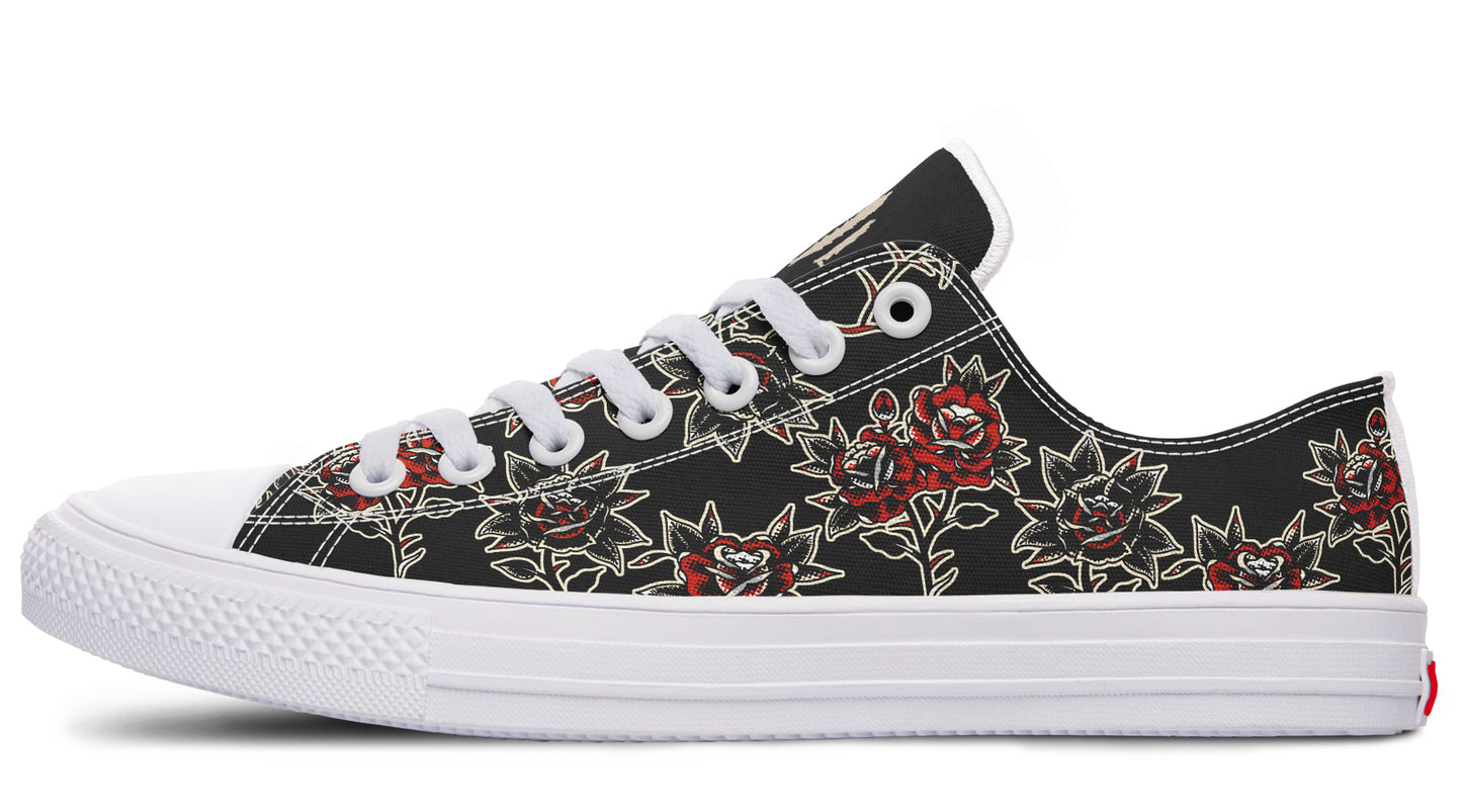 Pattern Rose Low Tops