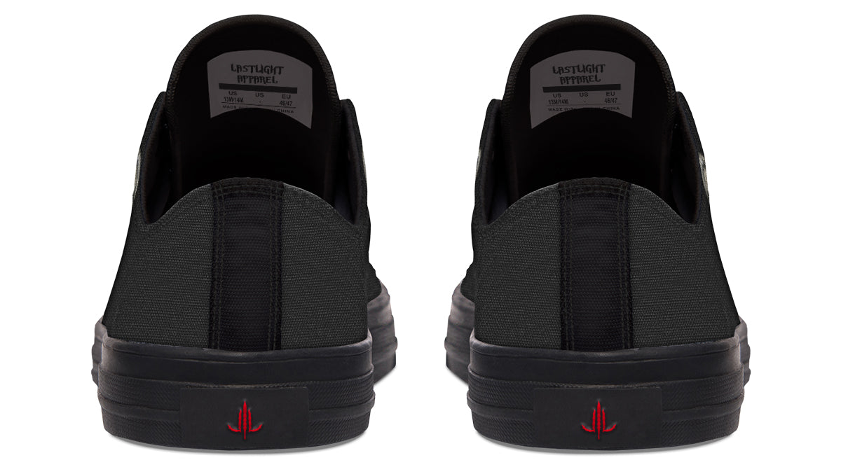 Red Rose Scythe Skull Lowtops