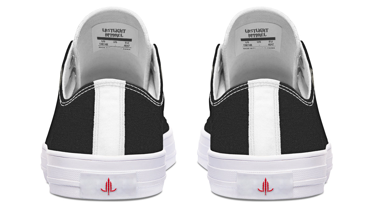 Red Rose Scythe Skull Lowtops