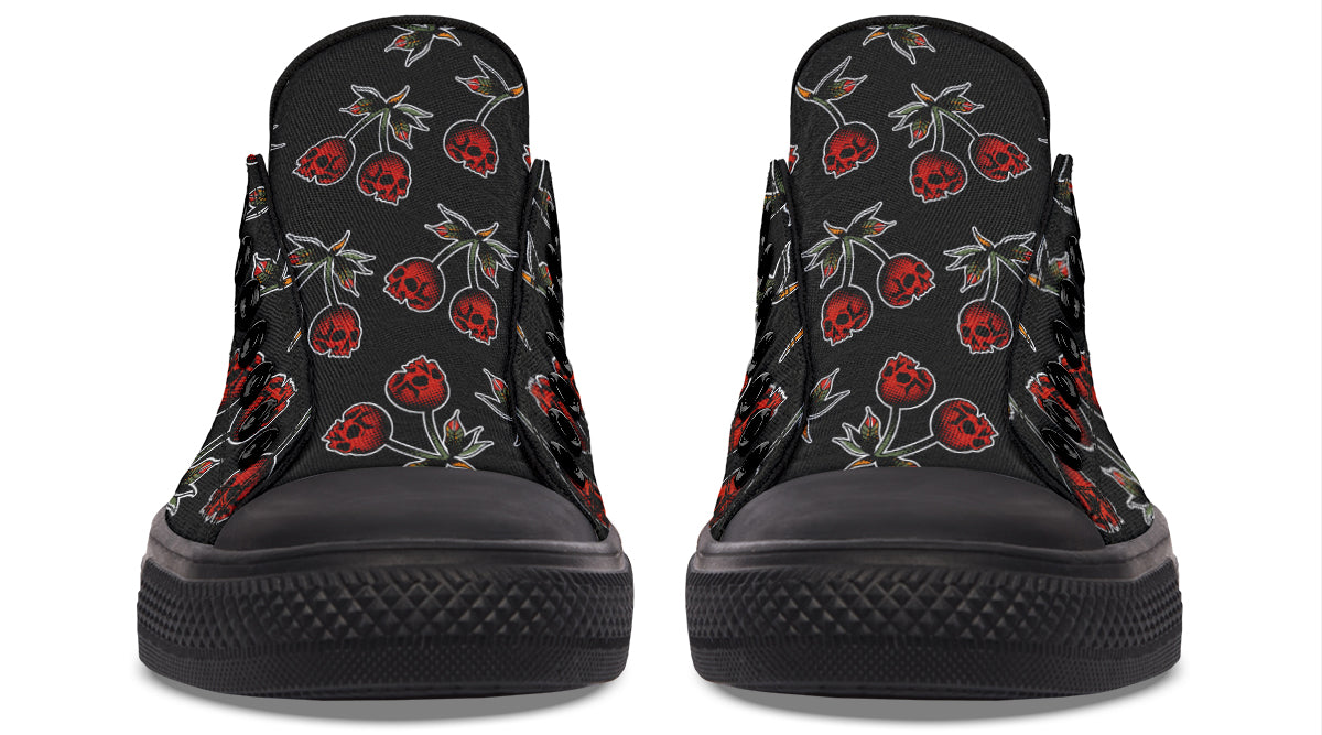 Skull Cherry Pattern Low Tops