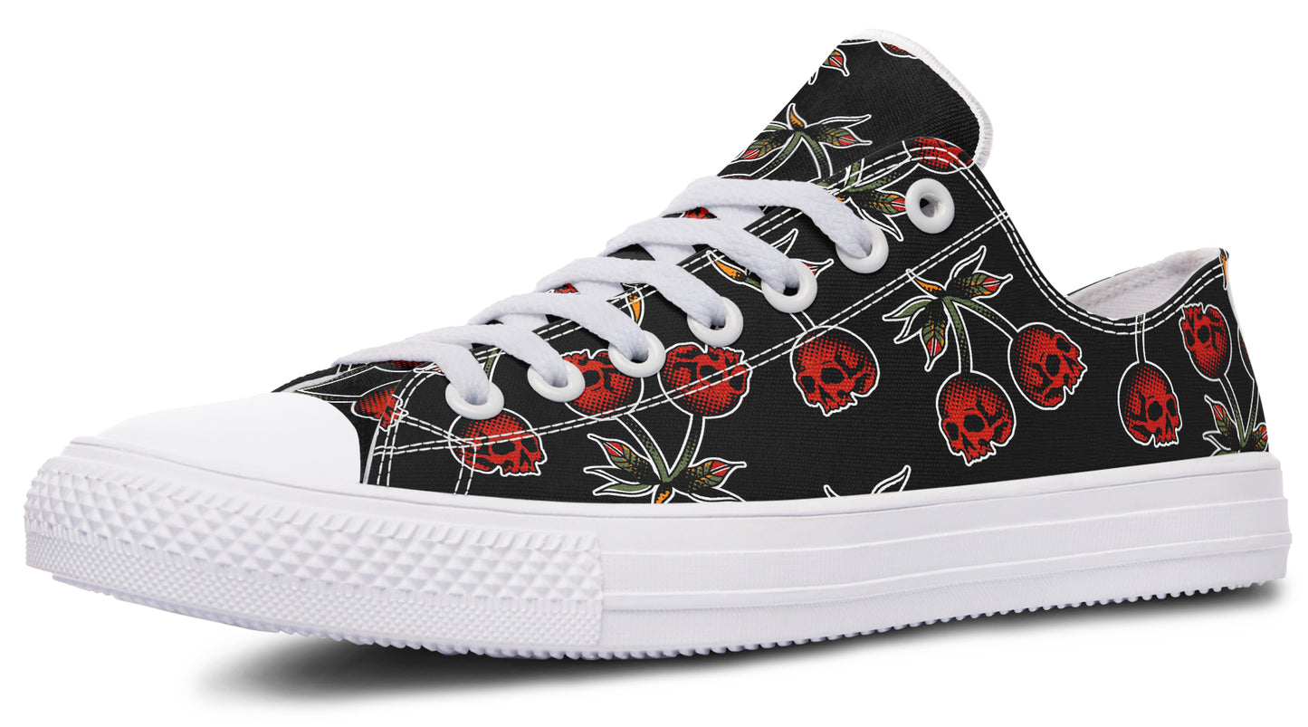 Skull Cherry Pattern Low Tops