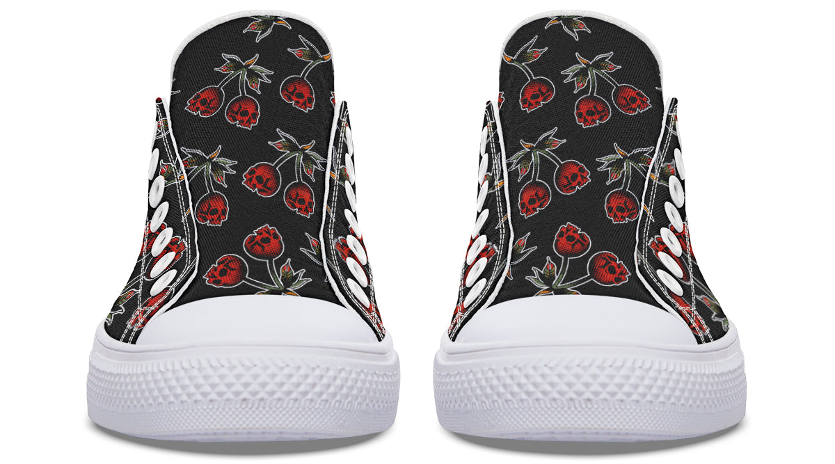 Skull Cherry Pattern Low Tops