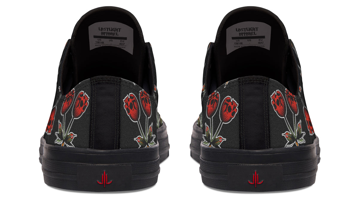 Skull Cherry Pattern Low Tops