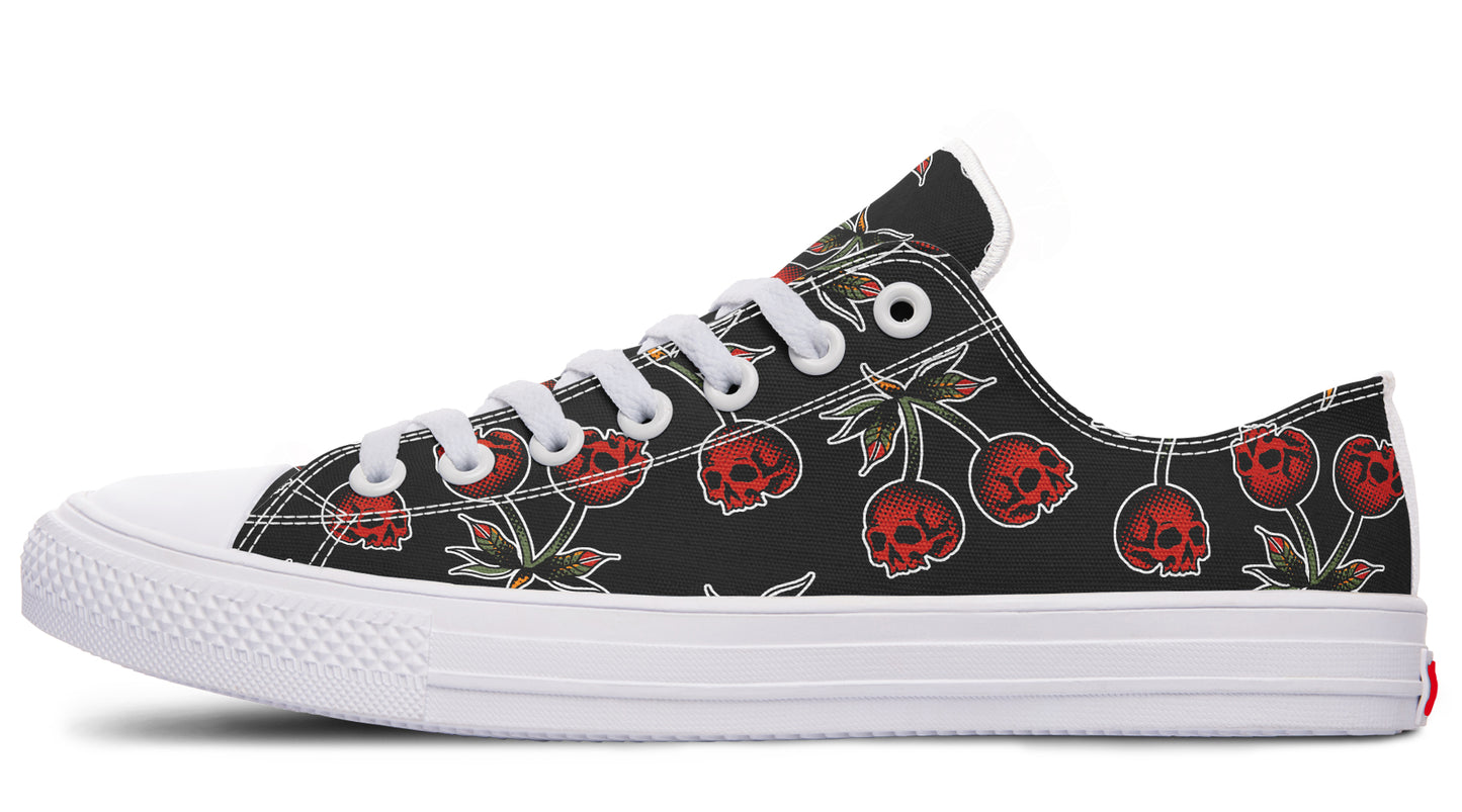 Skull Cherry Pattern Low Tops