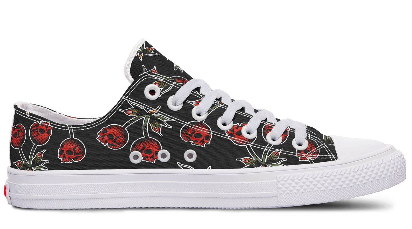 Skull Cherry Pattern Low Tops