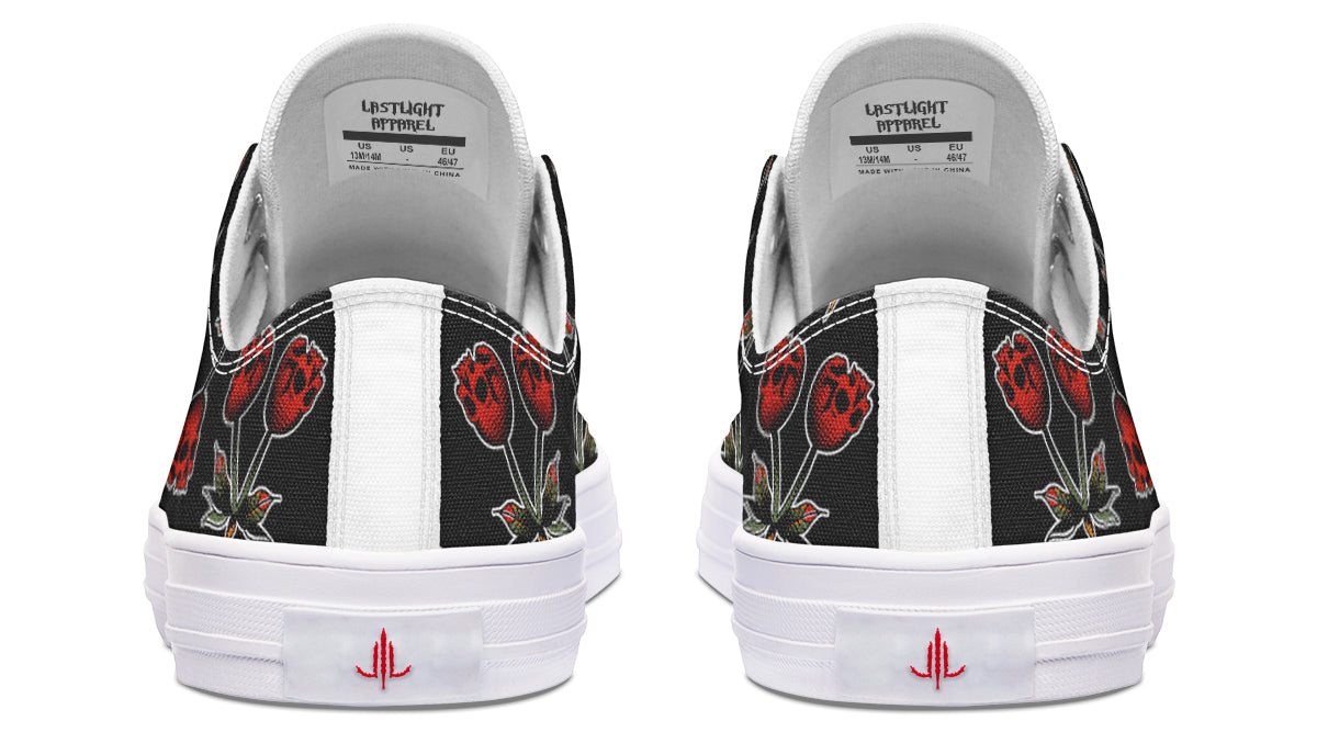 Skull Cherry Pattern Low Tops