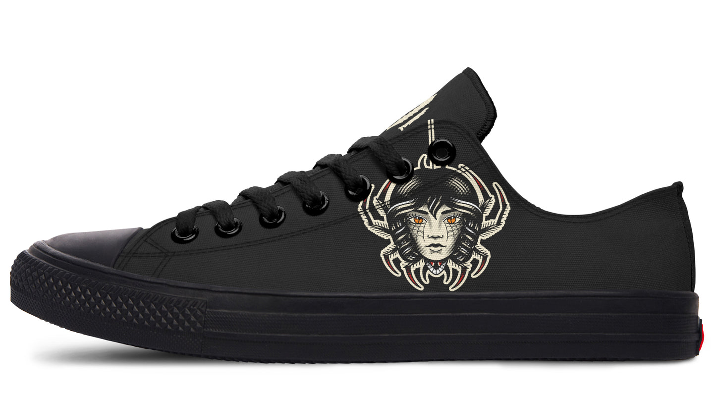 Traditional Spider Girl Head Low Tops