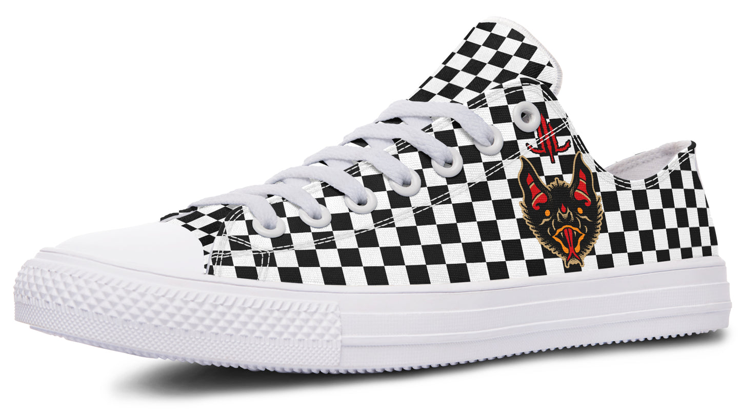 Vampire Bat Checkered Low Tops