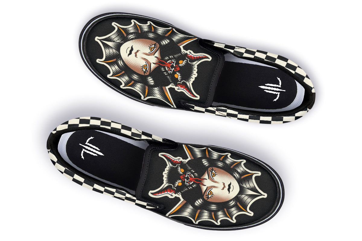 Bat Lady Slip On Shoes