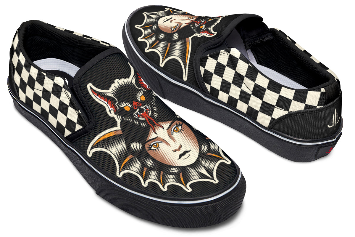 Bat Lady Slip On Shoes