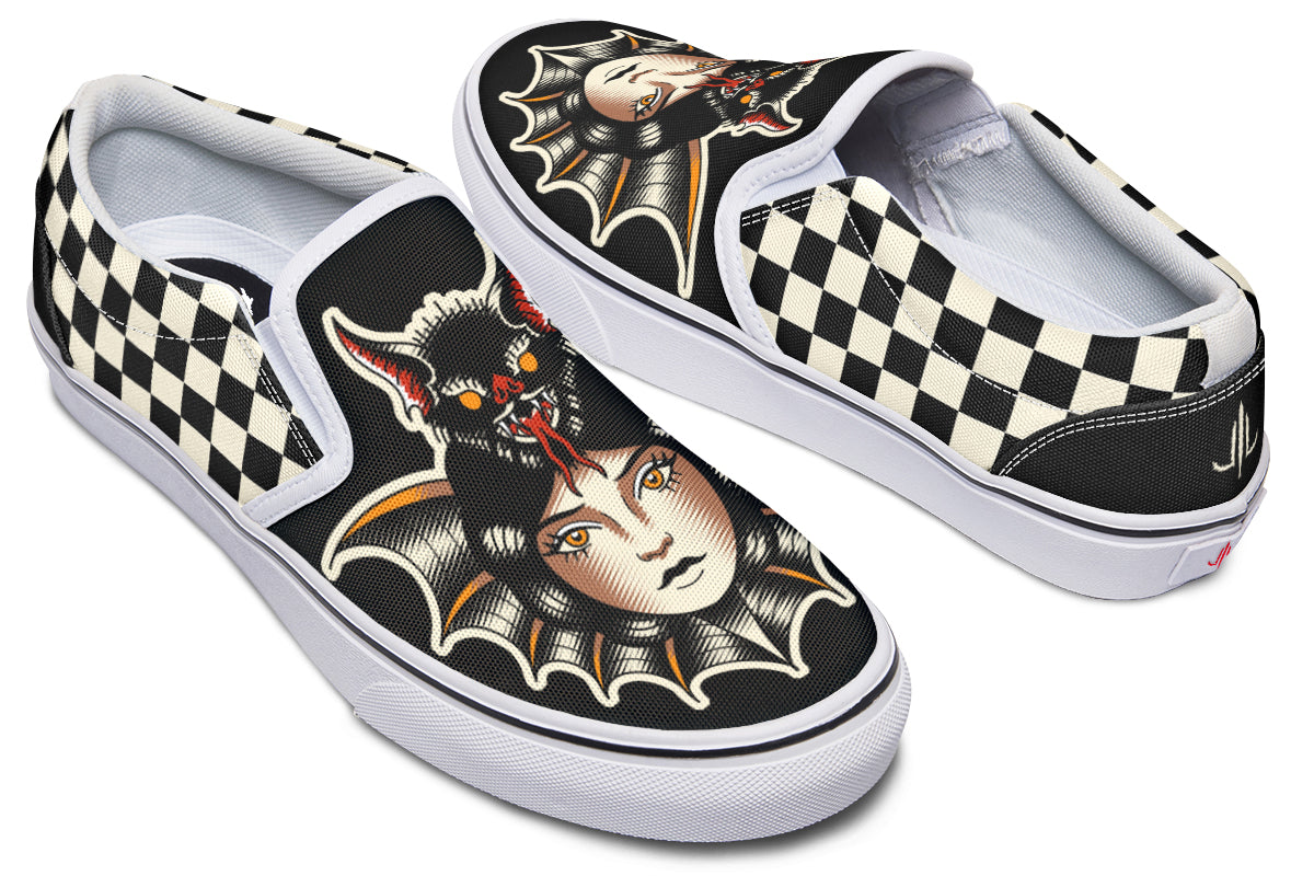 Bat Lady Slip On Shoes