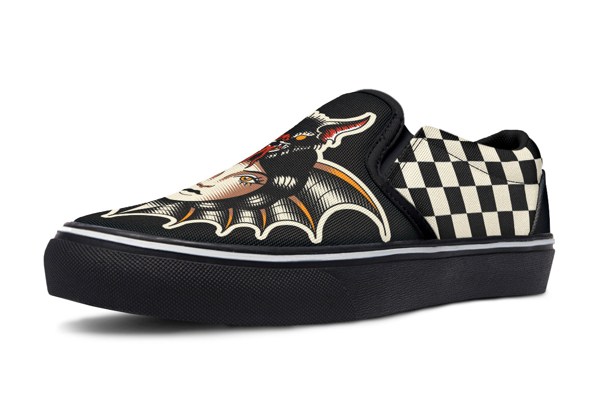 Bat Lady Slip On Shoes