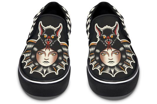 Bat Lady Slip On Shoes