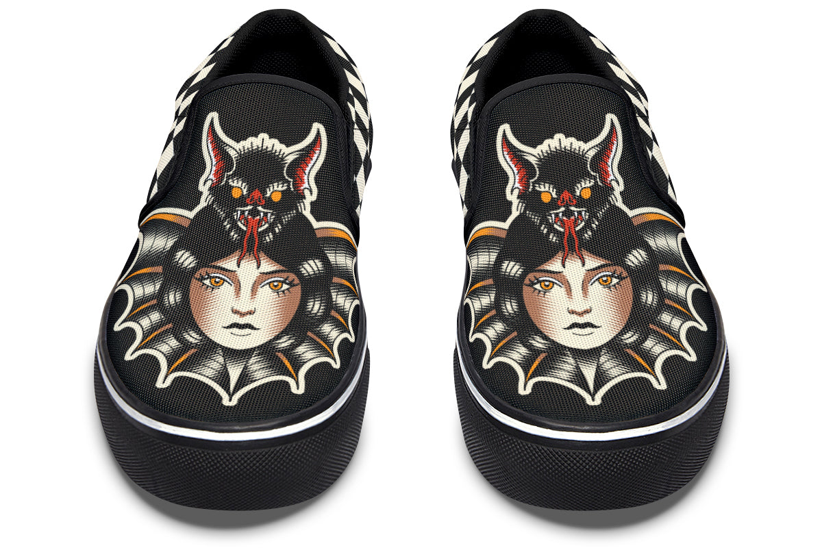 Bat Lady Slip On Shoes