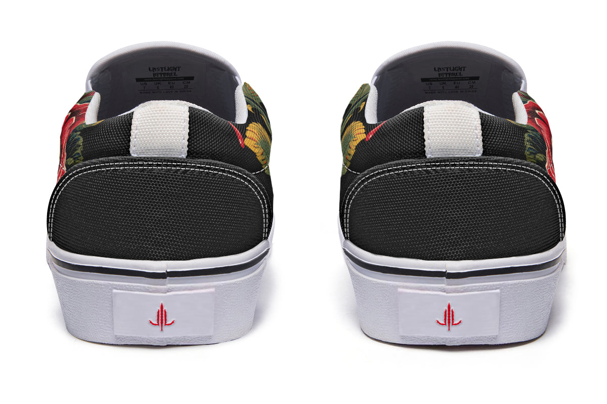 Bleeding Eye Rose Slip On Shoes