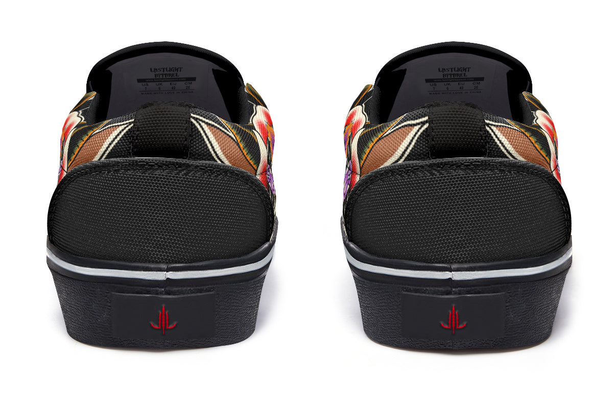 Blooming Girl Head Slip On Shoes