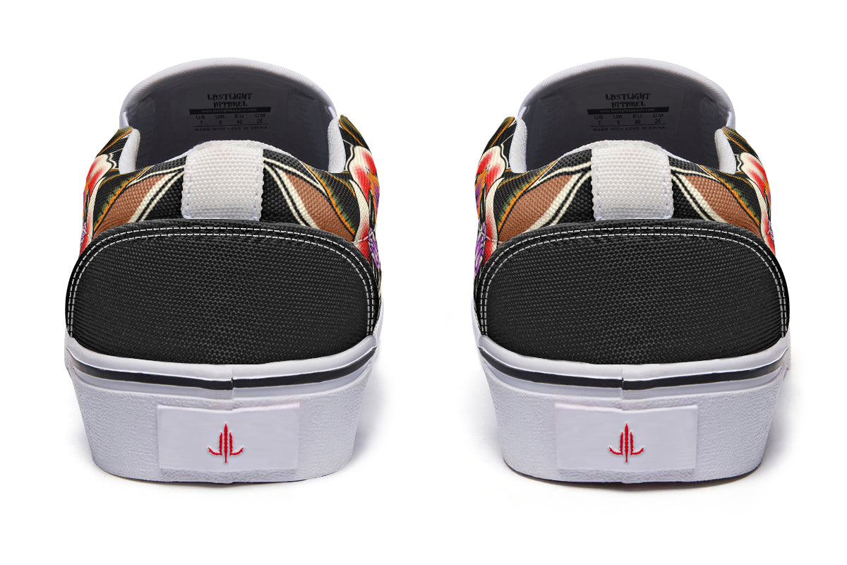 Blooming Girl Head Slip On Shoes