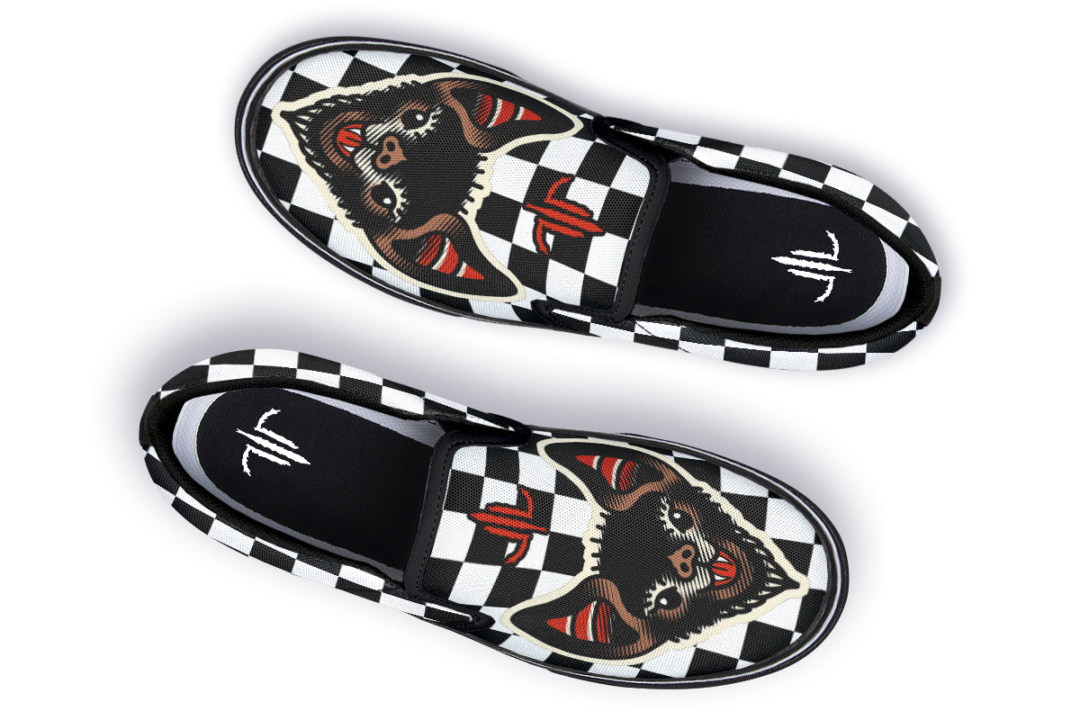 Checkered Bats V2 Slip On Shoes