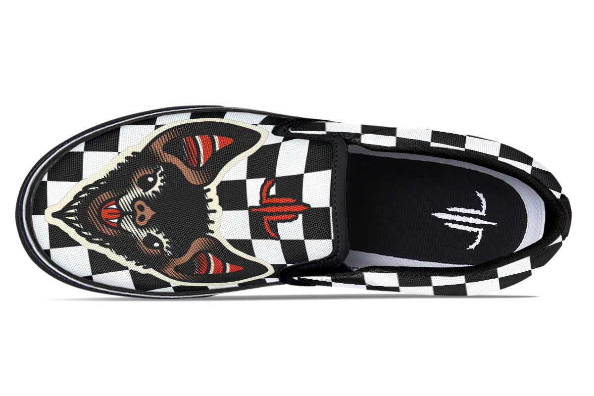 Checkered Bats V2 Slip On Shoes