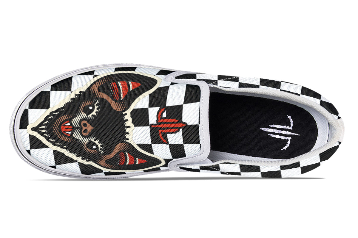 Checkered Bats V2 Slip On Shoes