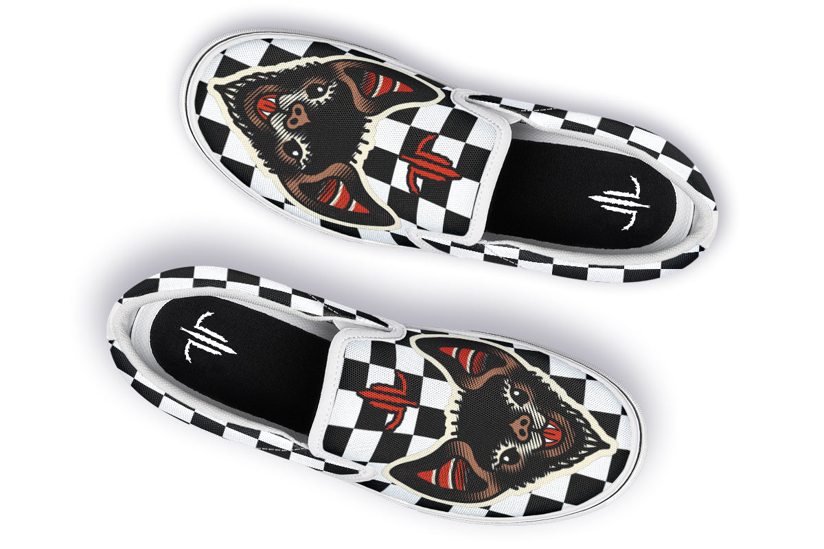 Checkered Bats V2 Slip On Shoes