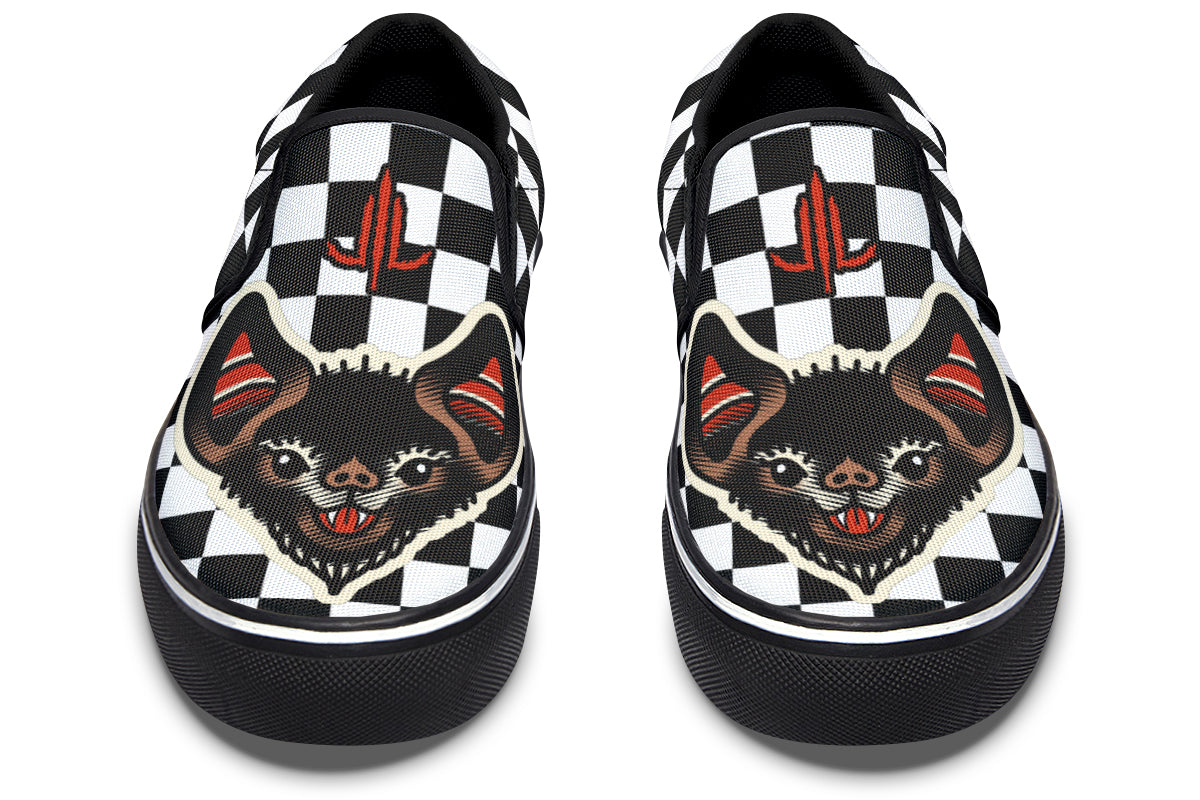 Checkered Bats V2 Slip On Shoes