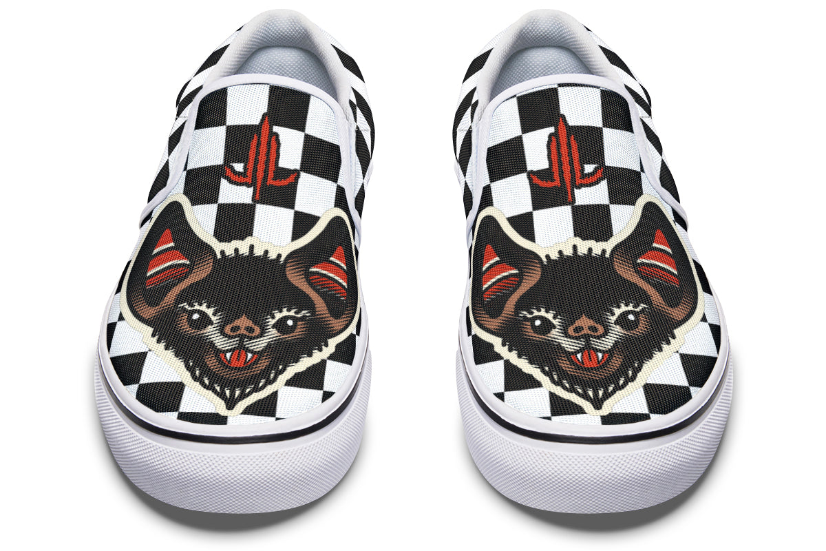 Checkered Bats V2 Slip On Shoes