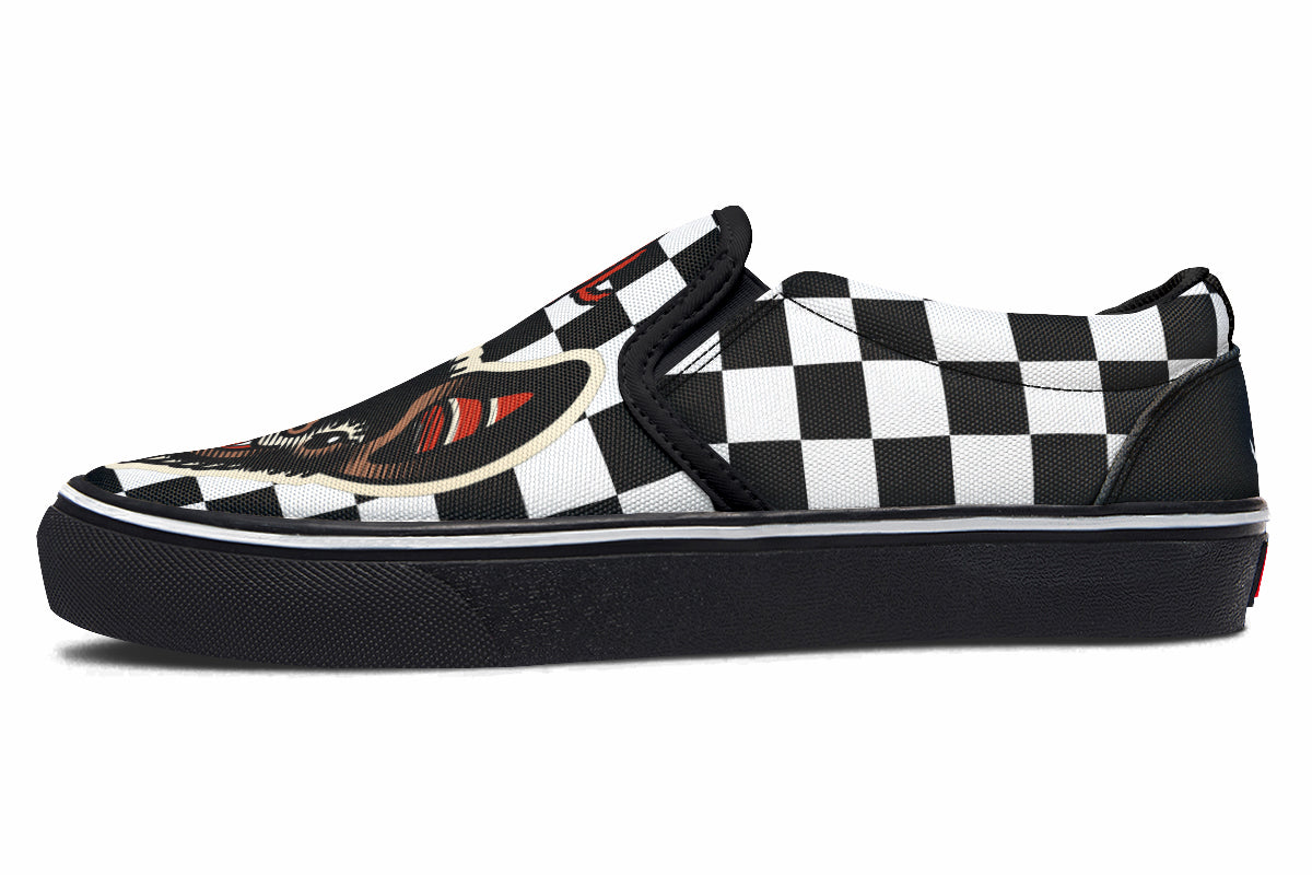 Checkered Bats V2 Slip On Shoes