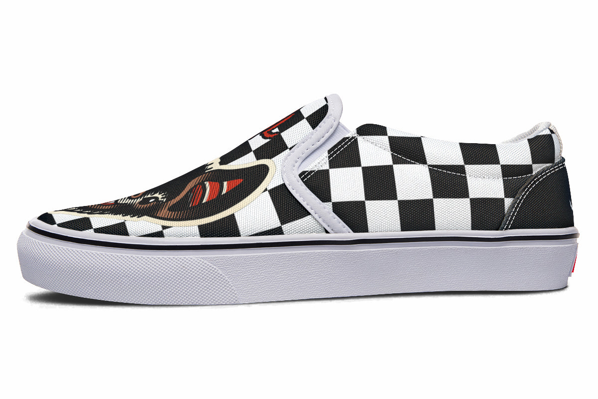 Checkered Bats V2 Slip On Shoes