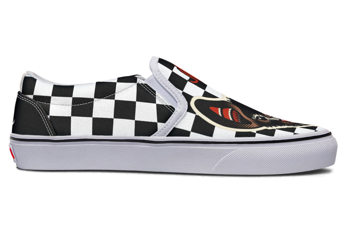 Checkered Bats V2 Slip On Shoes