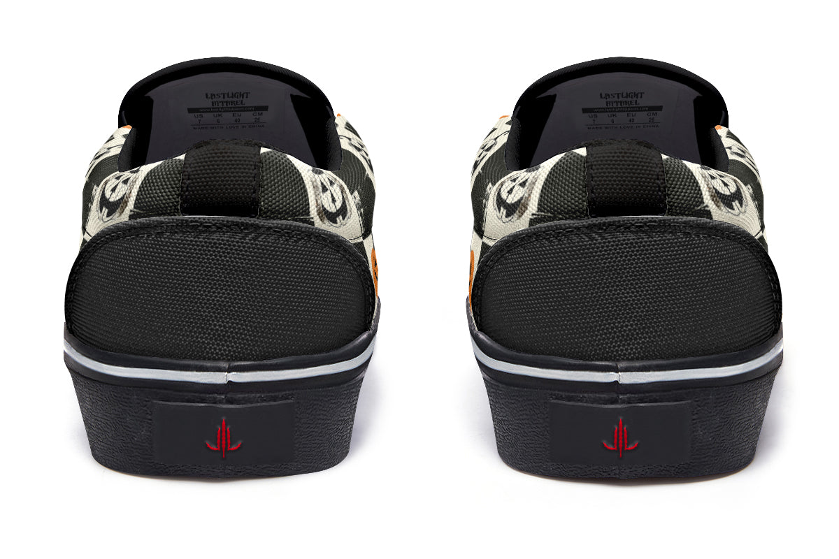 Checkered Pumpkins Slip On Shoes