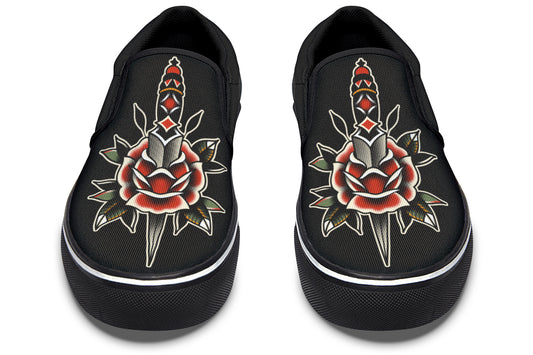 Dagger Rose Slip On Shoes