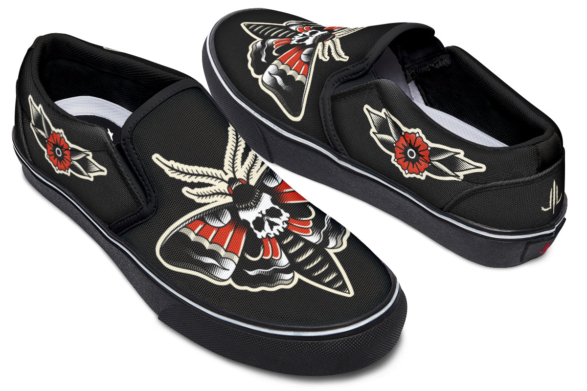 Skull slip on retailer shoes