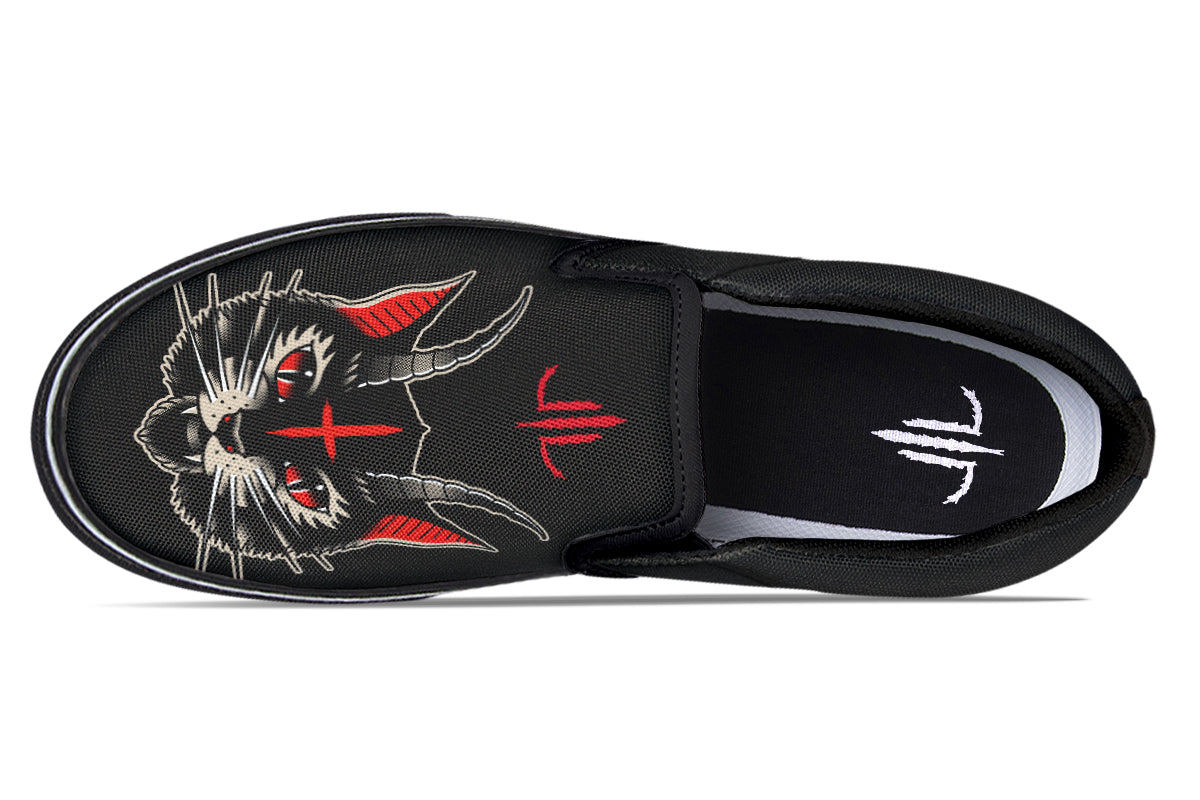 Demon Cat Slip On Shoes