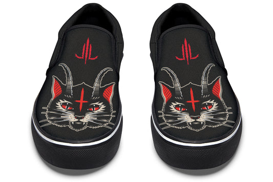 Demon Cat Slip On Shoes