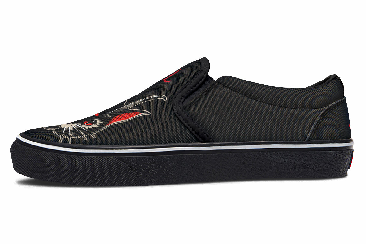 Demon Cat Slip On Shoes