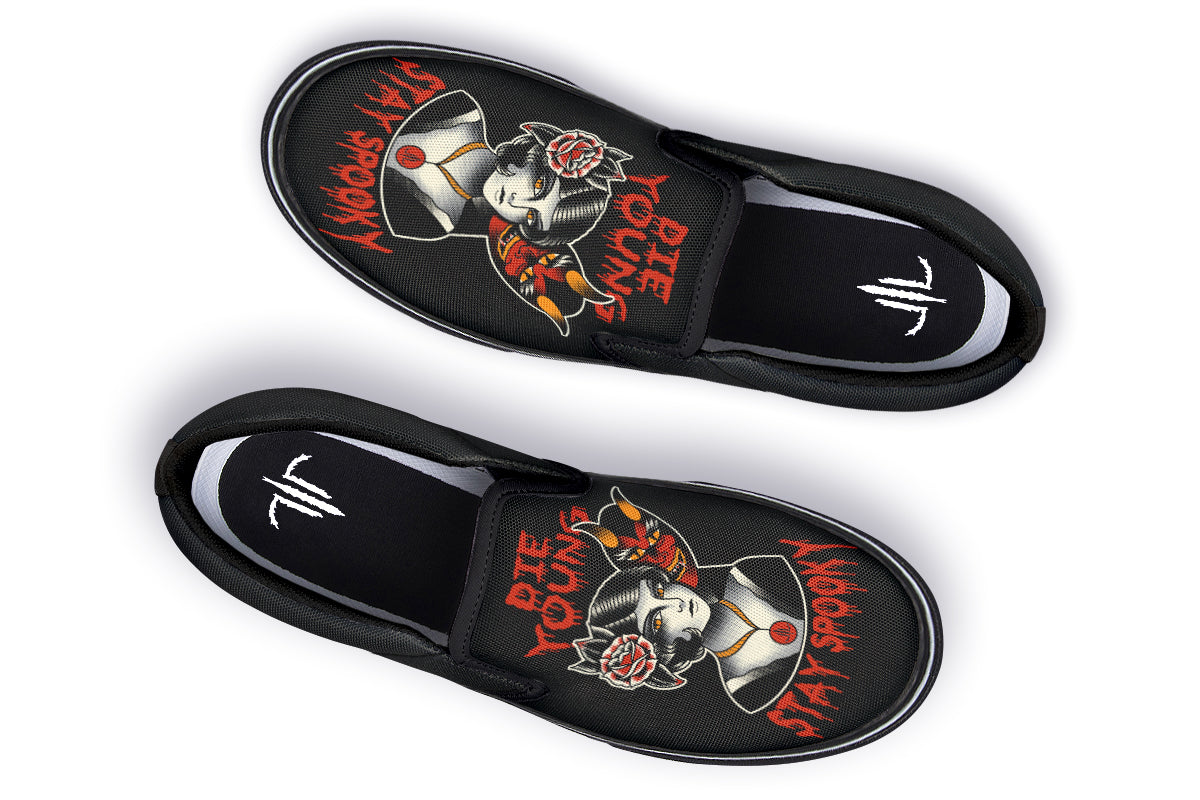 Die Young Stay Spooky Slip On Shoes