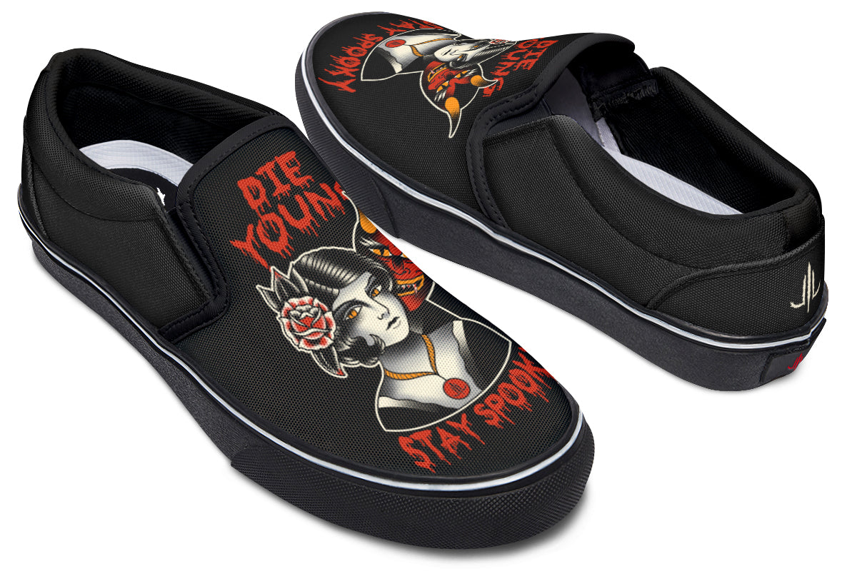 Die Young Stay Spooky Slip On Shoes