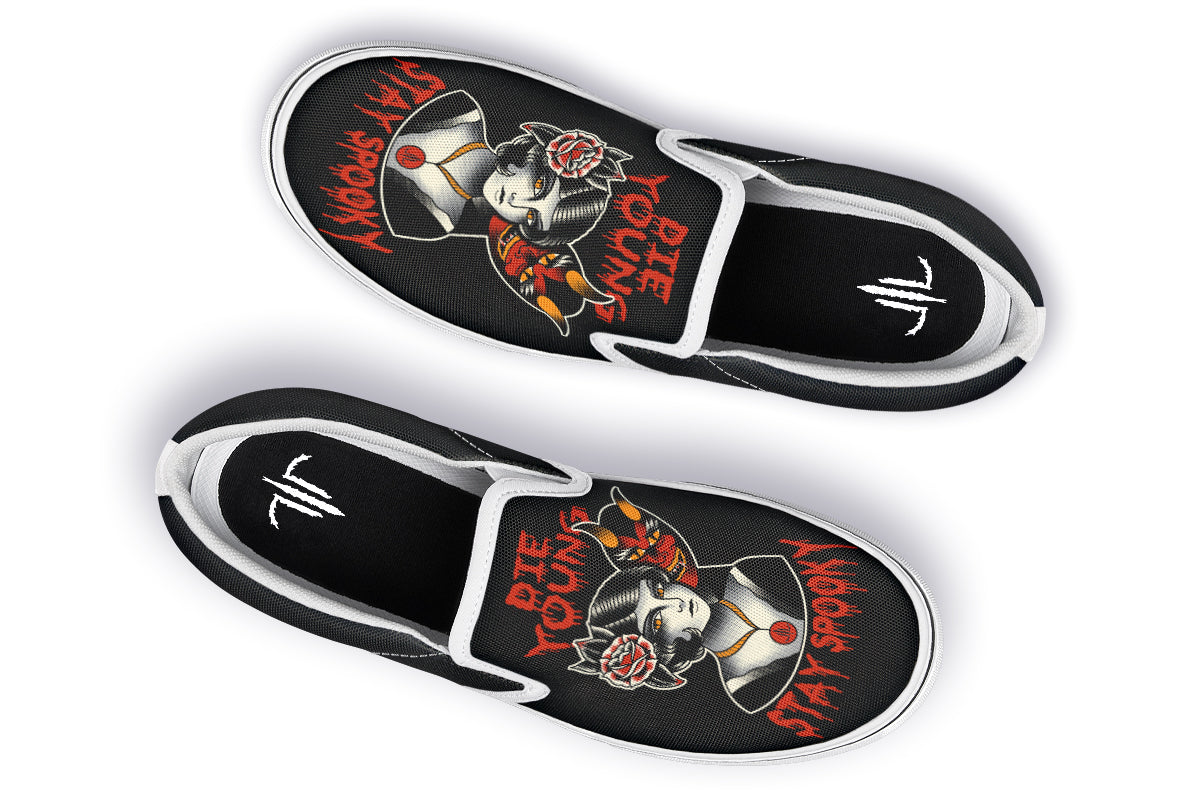 Die Young Stay Spooky Slip On Shoes