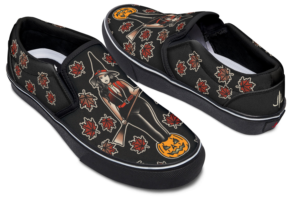 Fall Witch Slip On Shoes