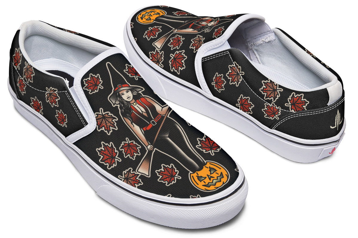 Fall Witch Slip On Shoes