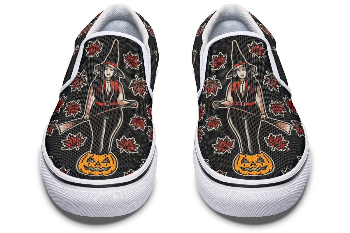 Fall Witch Slip On Shoes