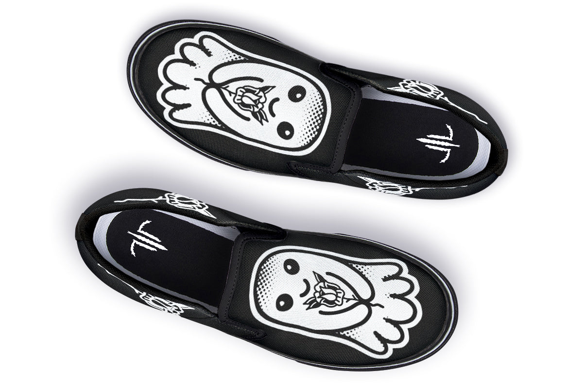 Flower Ghost Slip On Shoes