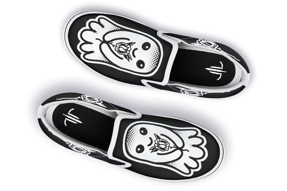 Flower Ghost Slip On Shoes