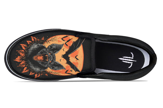 Halloween Fall Bats Slip On Shoes
