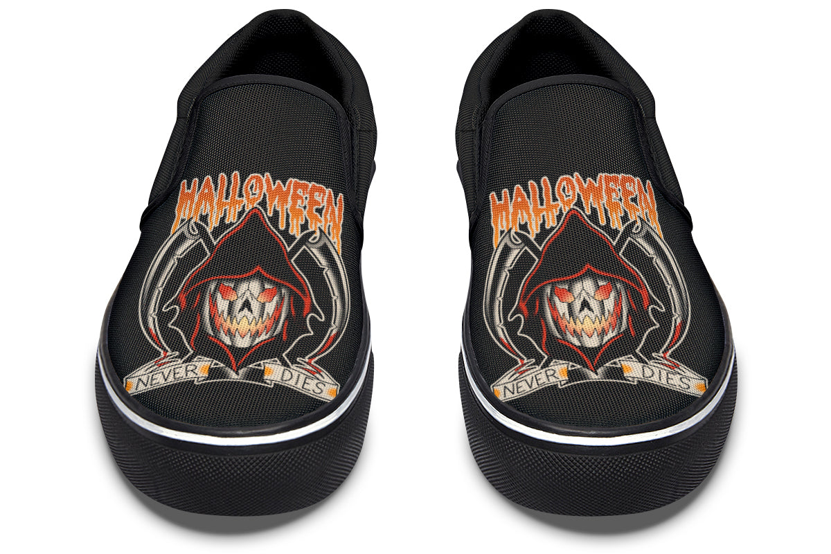 Halloween Never Dies Slip On Shoes