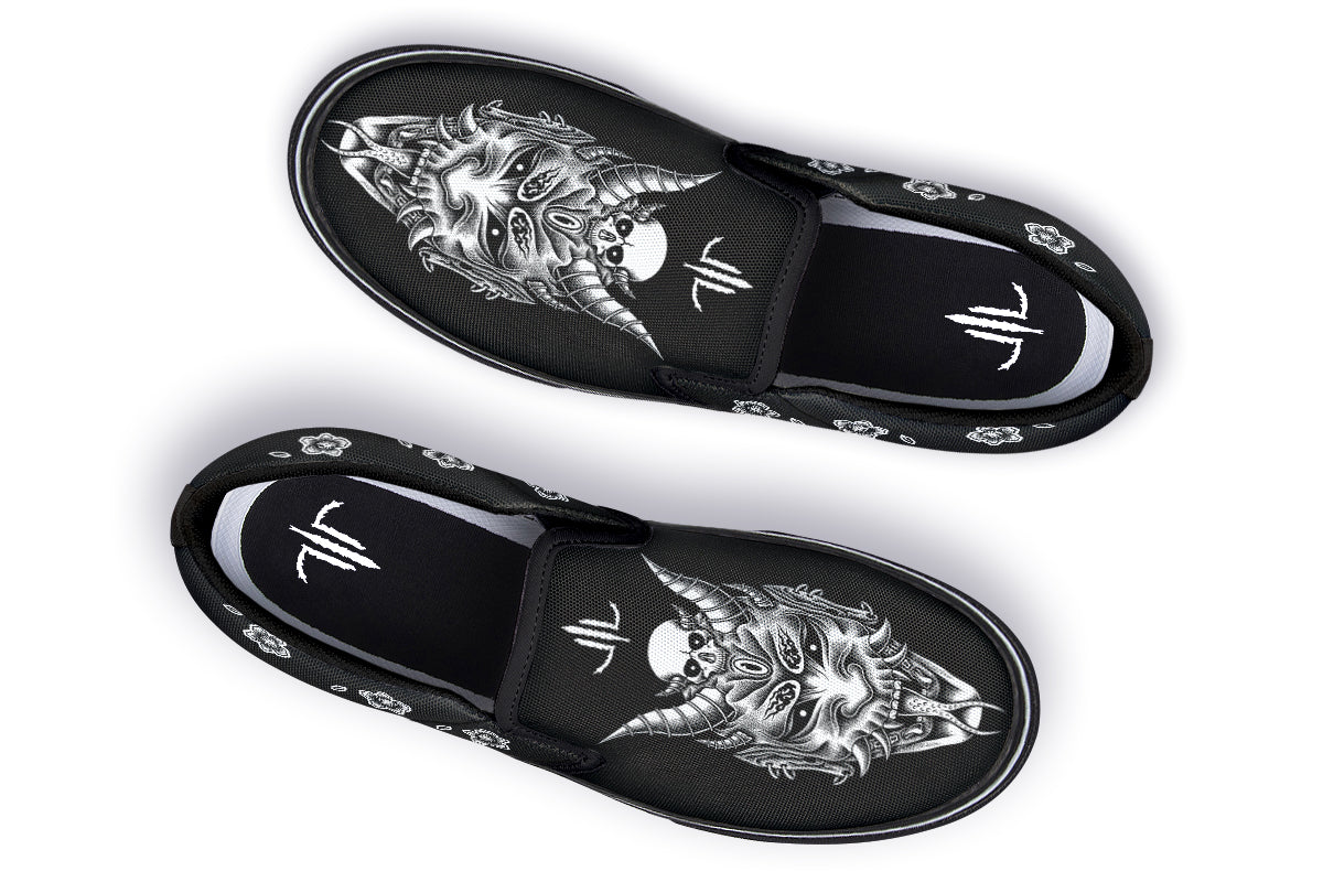 Hannya Mask Slip On Shoes