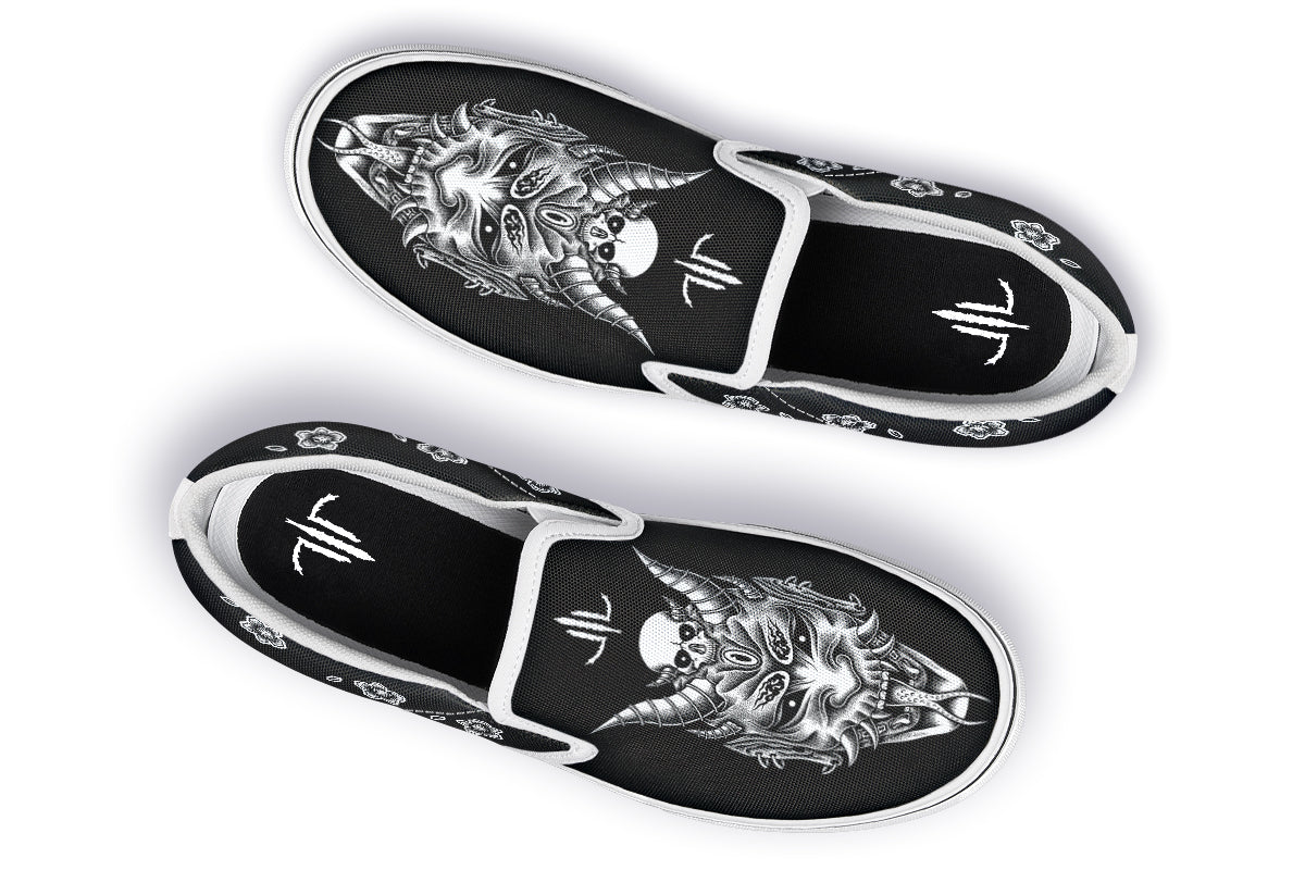 Hannya Mask Slip On Shoes